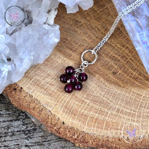 Garnet Cluster January Birthstone Necklace